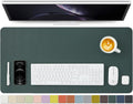 Leather Desk Mat Non-Slip PU Desk Pad - Dark Green 31.5x15.7in