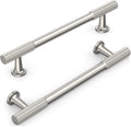 10 Pack 5 in (128mm) Brushed Satin Nickel Cabinet Handles - Solid Zinc