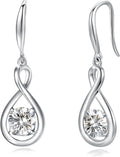 Infinity Birthstone Drop Earrings for Women - Sterling Silver