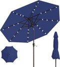 10FT Solar Umbrella 32 LED Lighted Patio Umbrella with Tilt and Crank