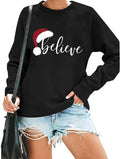 Believe in Style: Cute Santa Hat Christmas Sweatshirt