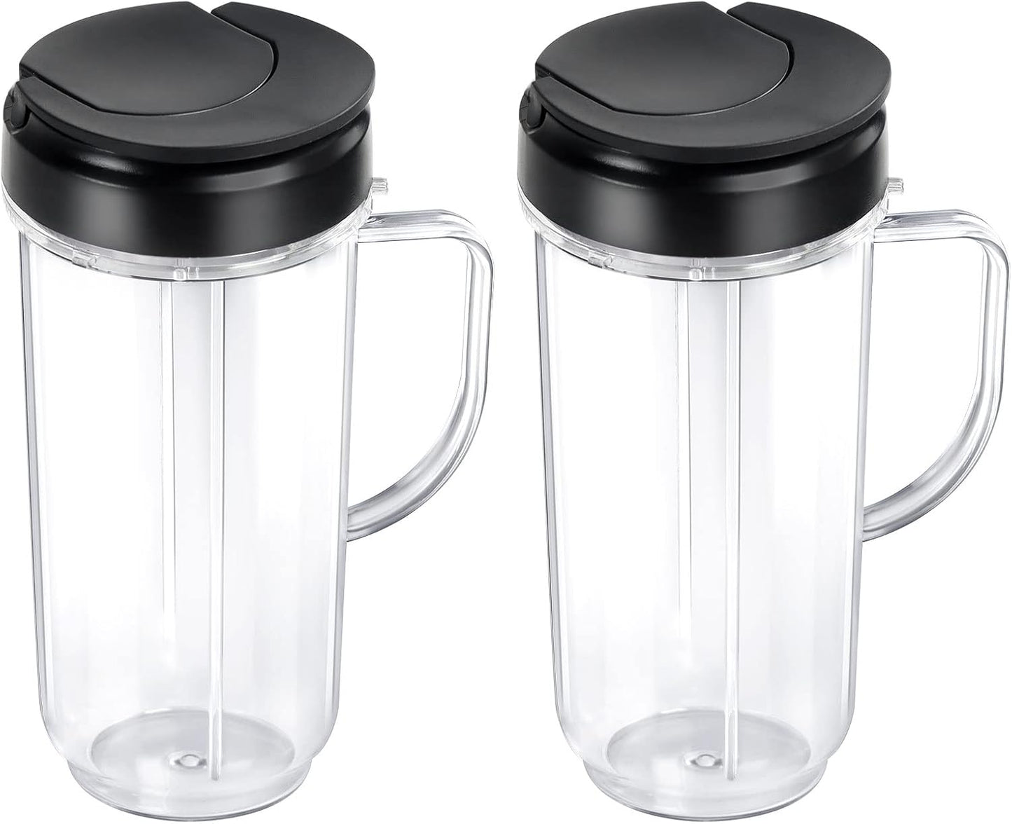 Beaquicy 22oz Tall Mug Cup - Replacement with Lid for Magic-Bullet Blender