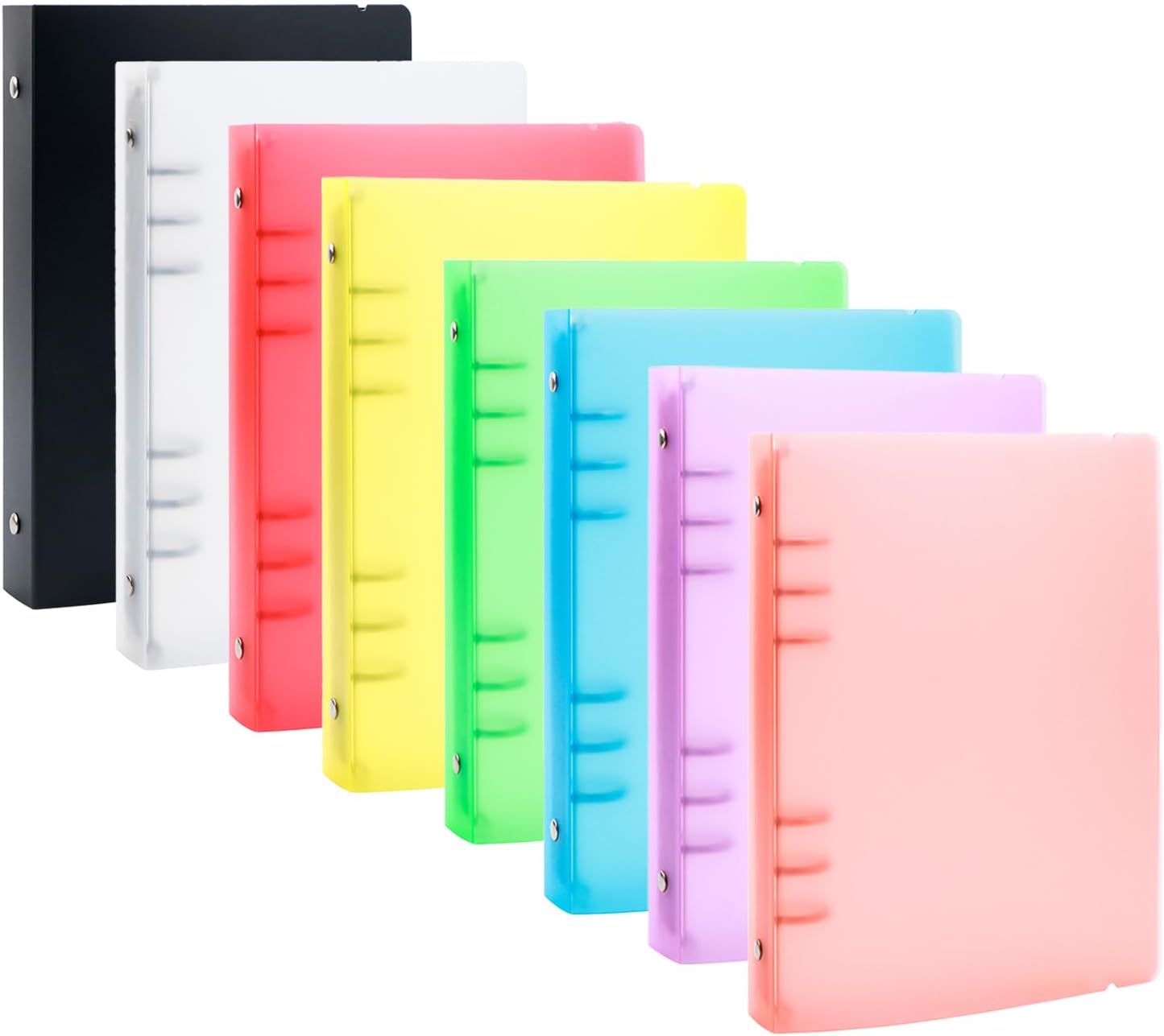 BAOFALI 8Pcs A5 6 Ring Binder Cover for Refillable Notebooks