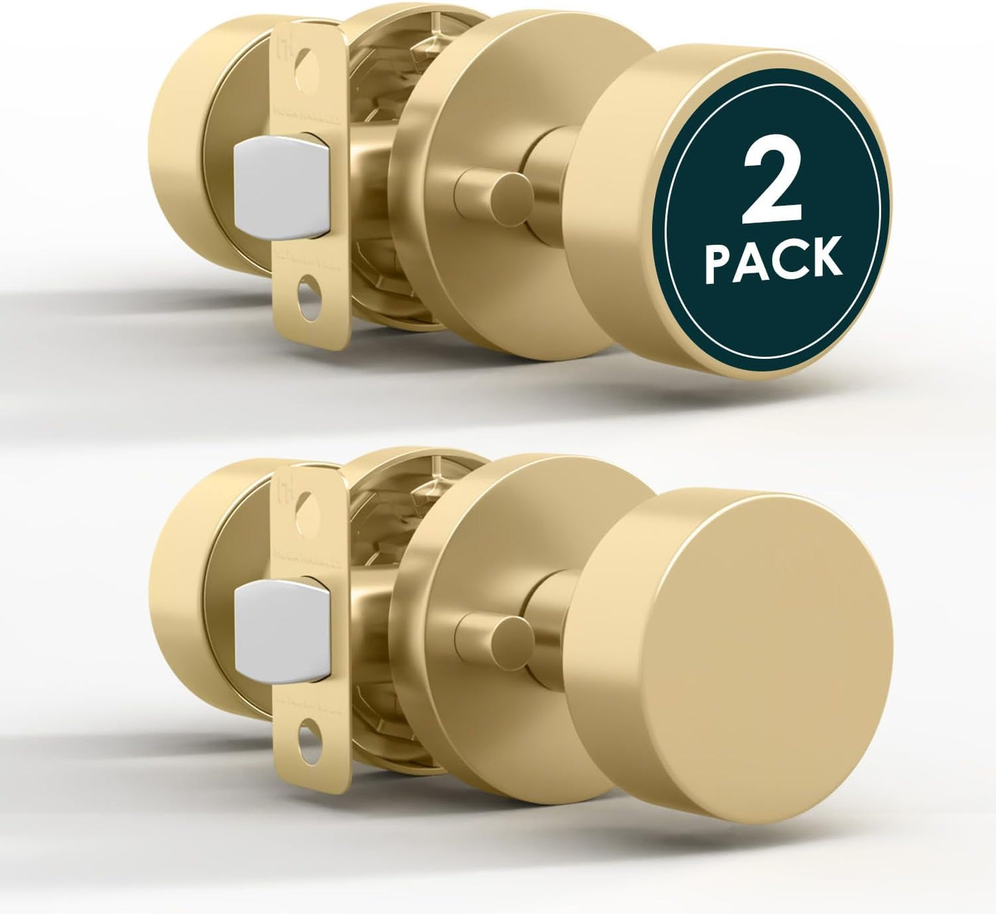 Mega Handles Buena Gold Privacy Door Knob - Elegant Satin Brass