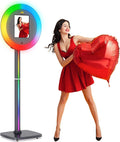 Portable Photo Booth Stand for iPads with RGB Fill Light