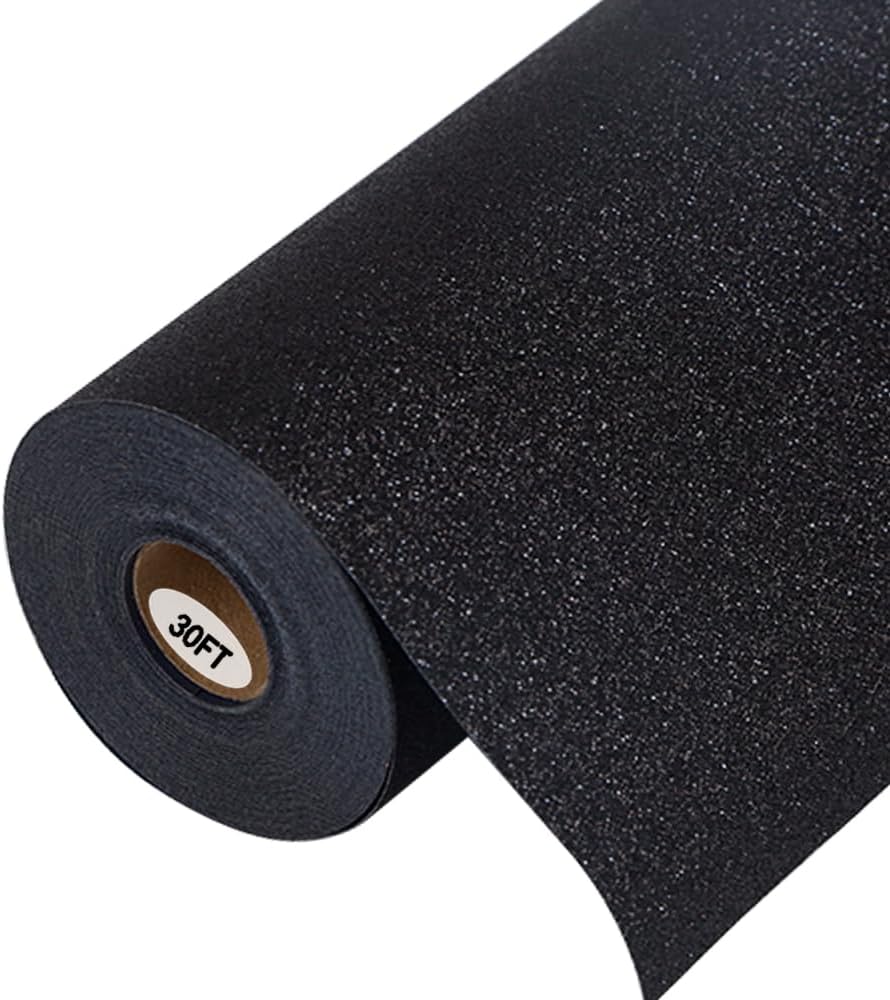 Glitter Black Heat Transfer Vinyl Rolls for Creative Projects