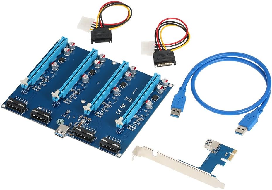 PCI-E 1 to 4 Riser Card Adapter for Mining and Expansion