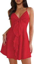 Elegant Women's Sleeveless Dress with V Neck for Casual Summer Fun