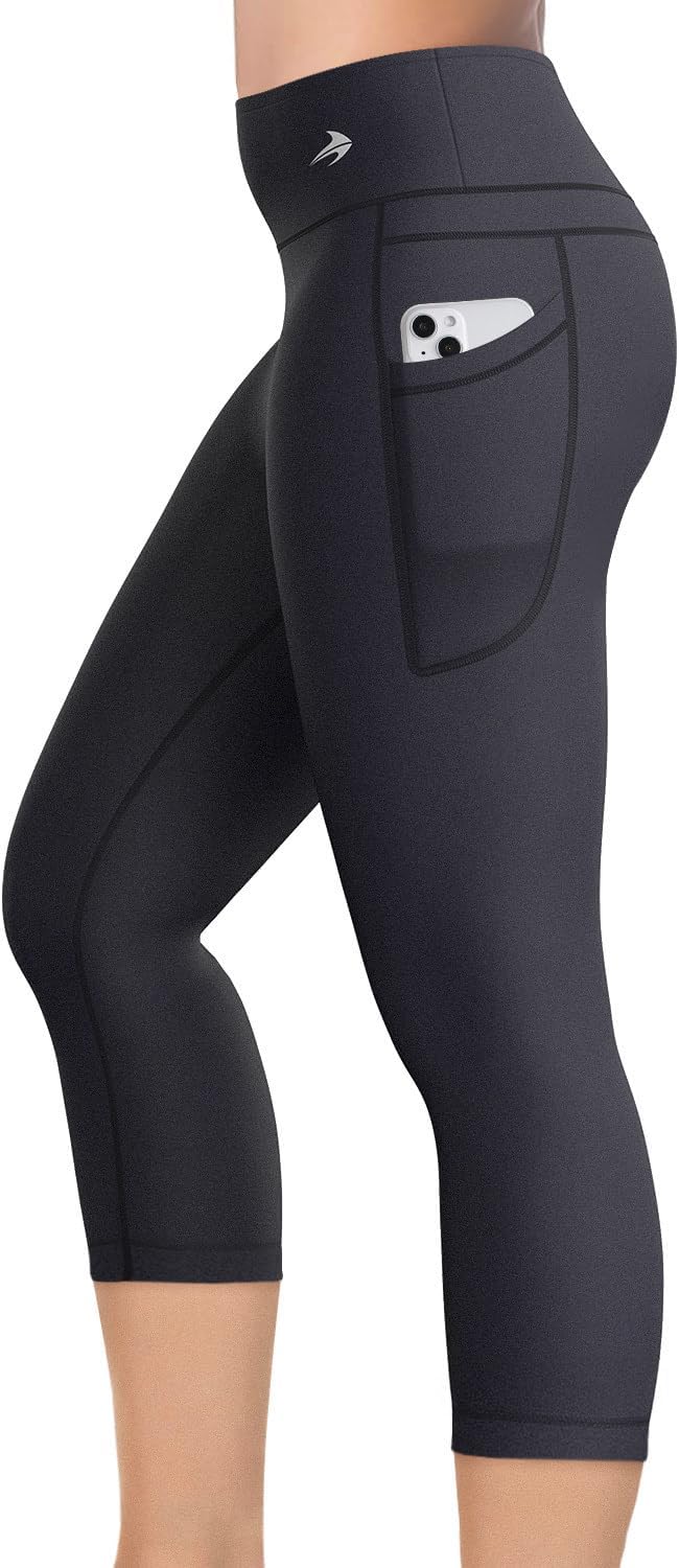 CompressionZ High Waisted Capri Leggings for Women Tummy Control