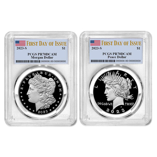 2023 S Proof $1 Morgan and Peace Silver Dollar 2pc Set Review