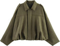 Women's Faux Suede Bomber Jacket - Oversized Streetwear Fit