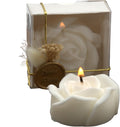 White Rose Shaped Scented Soy Wax Candle Favors - Vanilla Scented