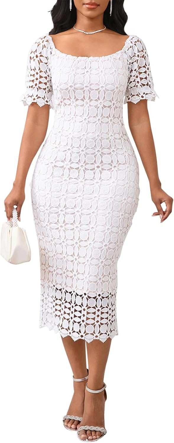 Elegant Sexy Floral Lace Off Shoulder Evening Gown Dress