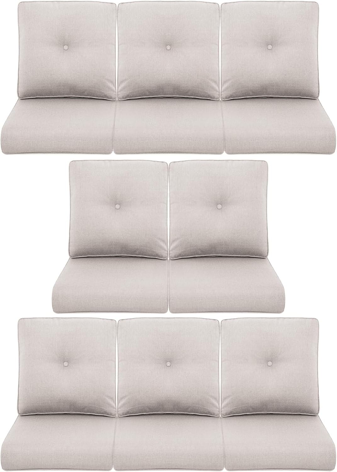 8-Piece Outdoor Patio Cushion Set for Wicker Sectional Sofa
