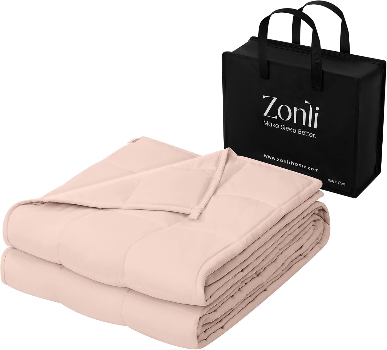 ZonLi Weighted Blanket for Adults - Light Pink Twin Size Comfort