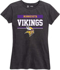 Minnesota Vikings Womens Relaxed Fit Charcoal Tee - Gameday Essential
