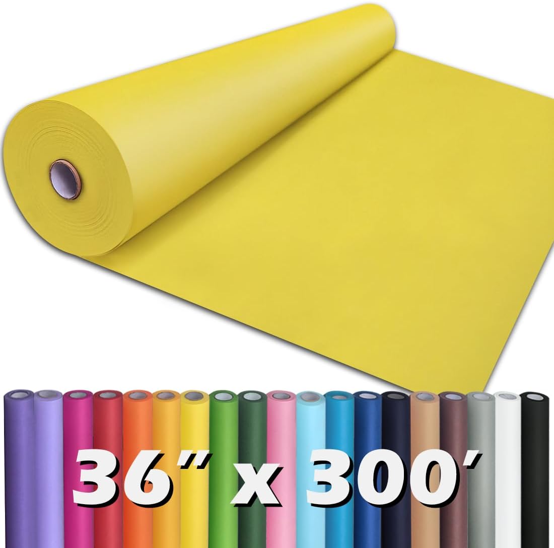 PerkHomy Lemon Yellow Kraft Paper Roll for Gift Wrapping and Crafts