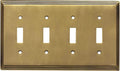 Art Deco Step Light Switch Cover in Satin Antique Brass Finish