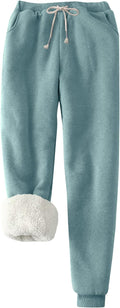 Flygo Women's Winter Sherpa Lined Joggers Pants - Cozy Warmth for Cold