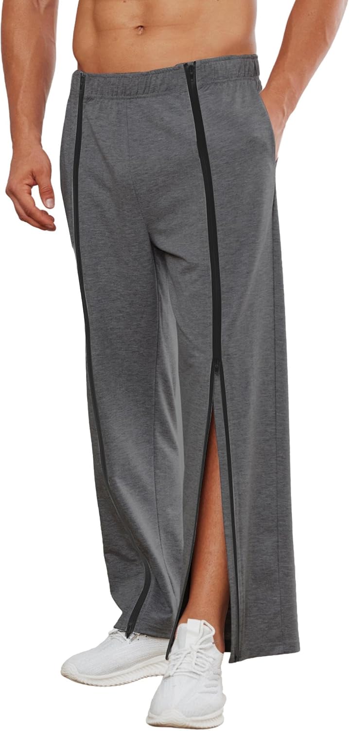 Deyeek Tear Away Pants for Men with Full Zipper Legs Design