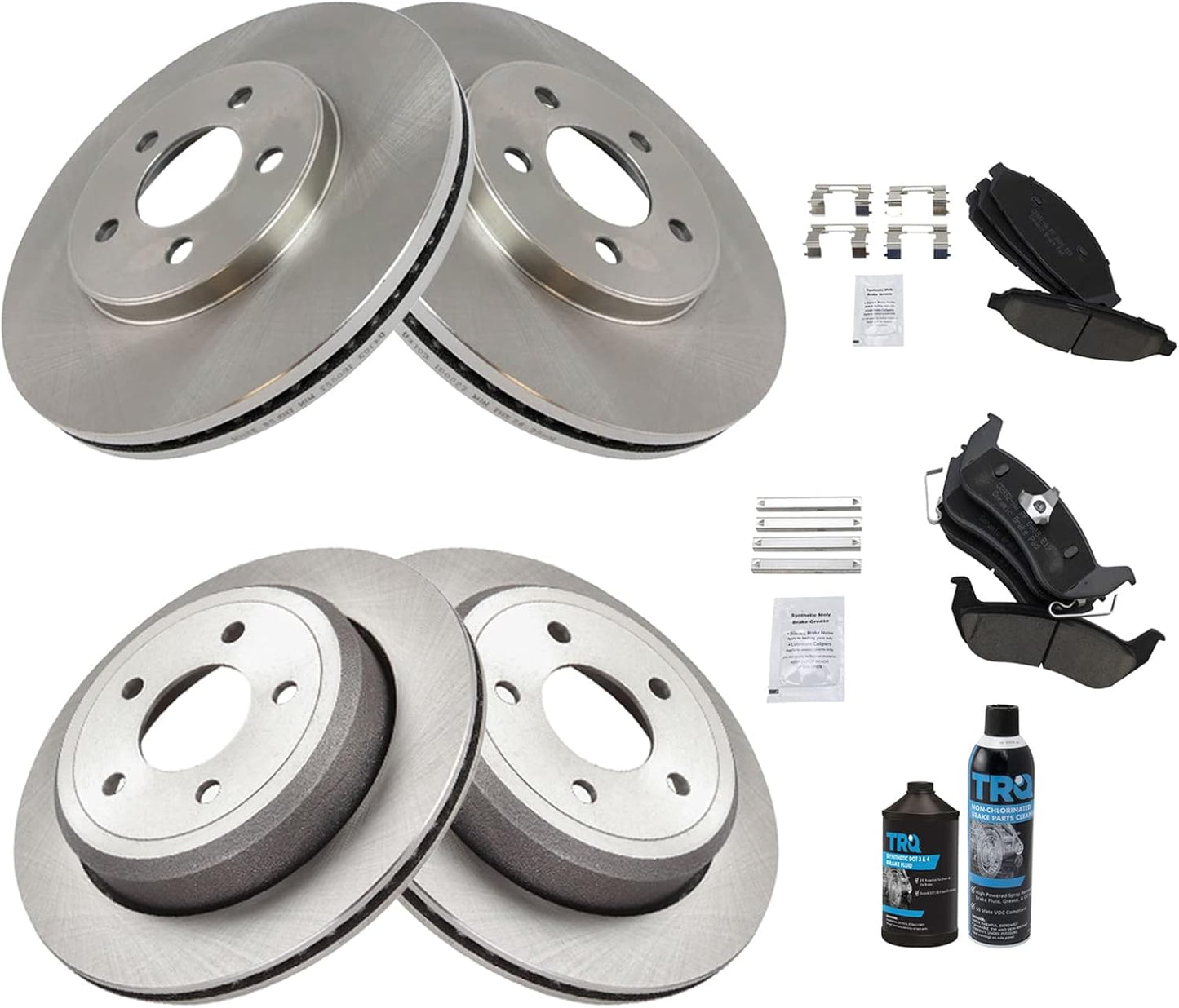 TRQ Brake Pad & Rotor Kit for Ford Crown Victoria & Grand Marquis