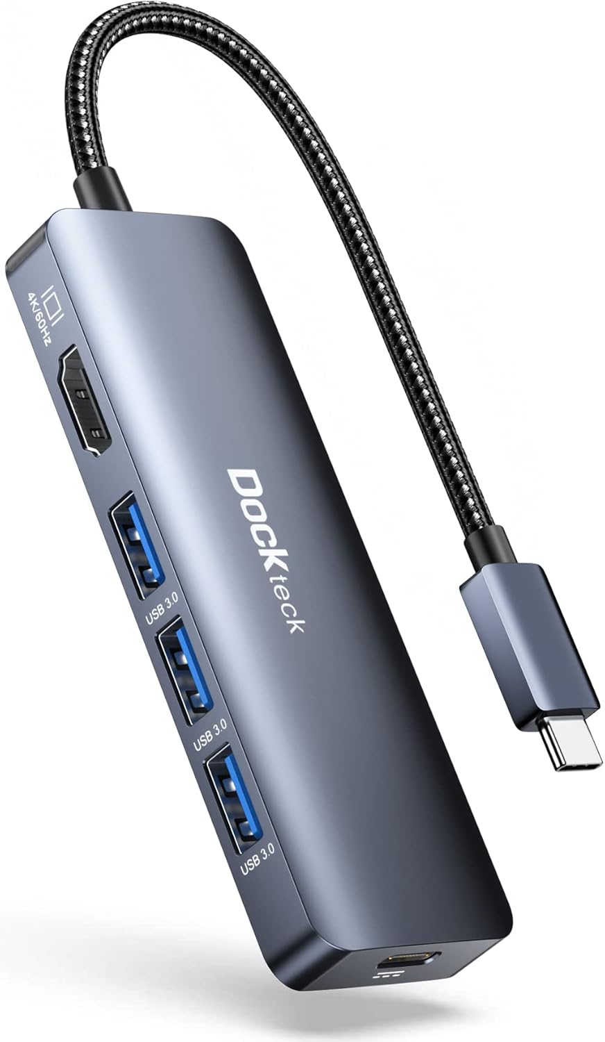 Dockteck USB-C Hub Adapter - 5 in 1 with 4K HDMI and USB 3.0