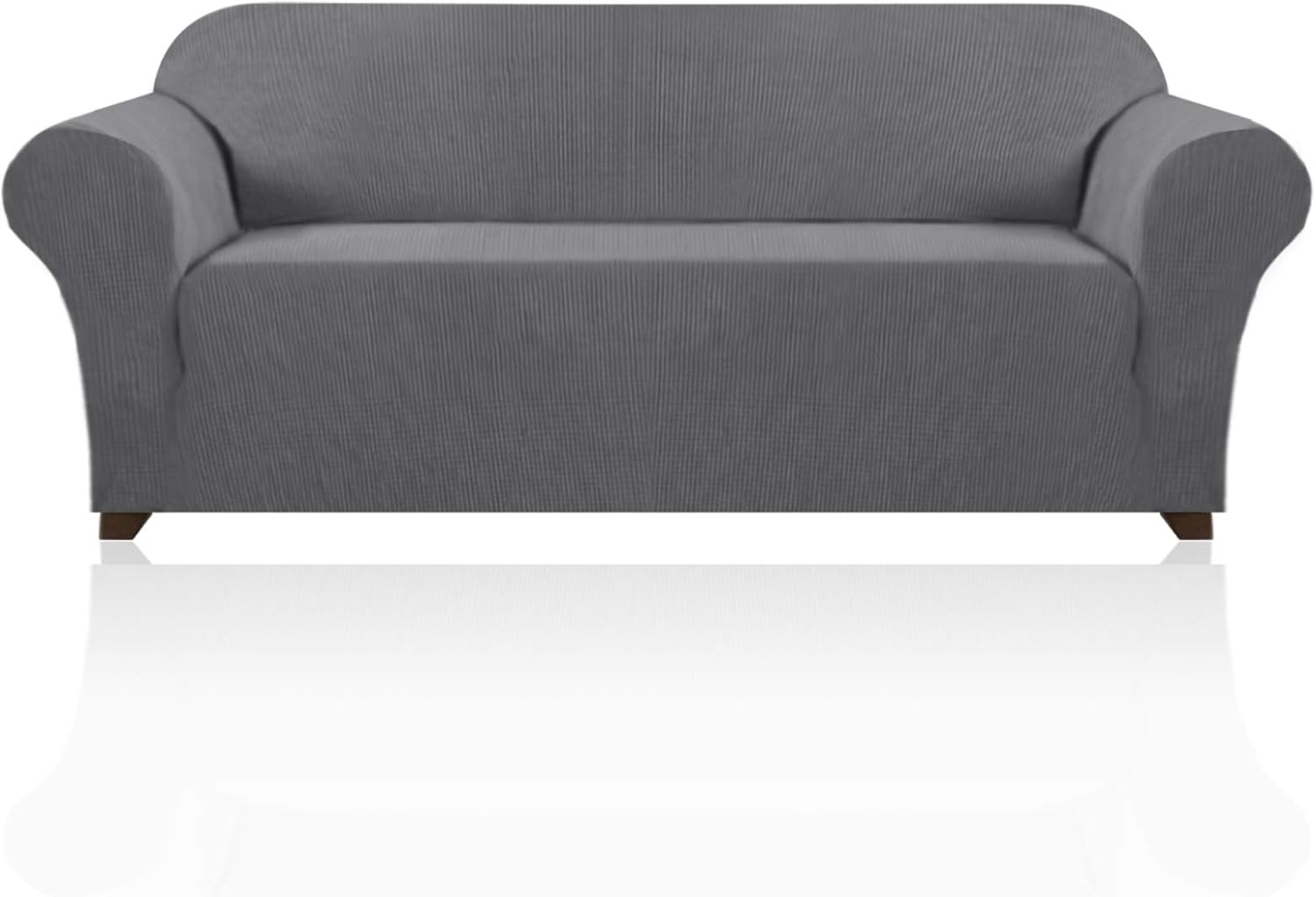 PrinceDeco Stretch Sofa Cover for 3 Cushion Couch in Grey