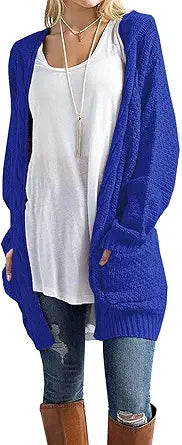 GRECERELLE Women's Loose Open Front Long Sleeve Cardigan Sweater