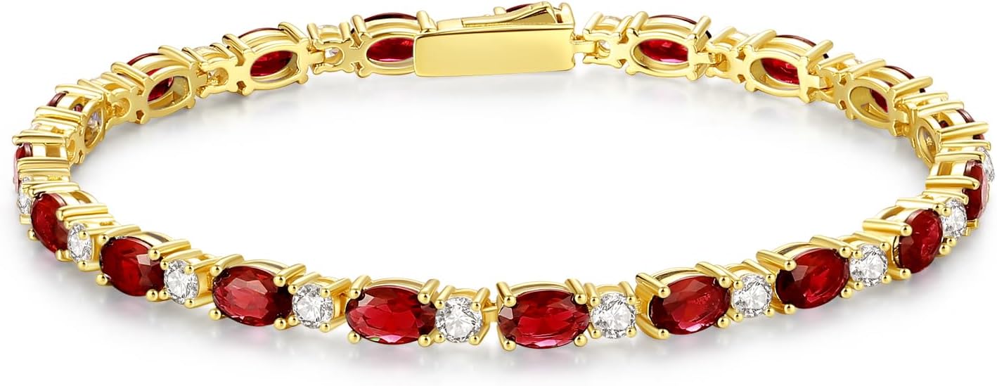 14K Gold Plated Birthstone Bracelets for Women - Timeless Jewelry