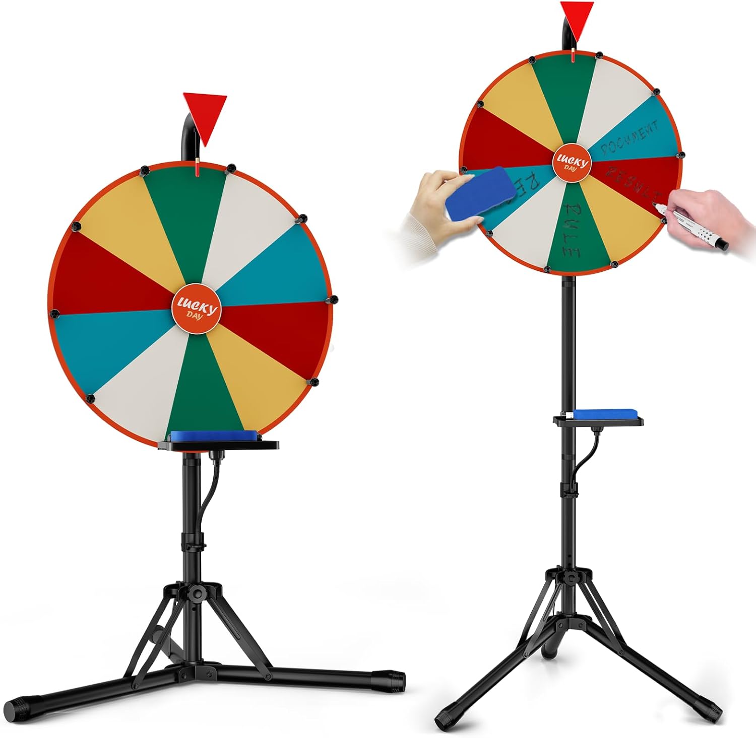 Prize Wheel 16 Inch Spinning Wheel with Adjustable Tripod Stand