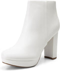 DREAM PAIRS Women's Stomp High Heel Ankle Boots - Stable 4in Lift