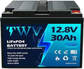 TWV 12V 30Ah LiFePO4 Battery - Lightweight Long-Life Power