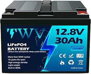 12V 30Ah LiFePO4 Lithium Battery with Built-in 30A BMS