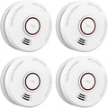 4 Pack Smoke Detector Fire Alarms 9V Battery Operated Photoelectric