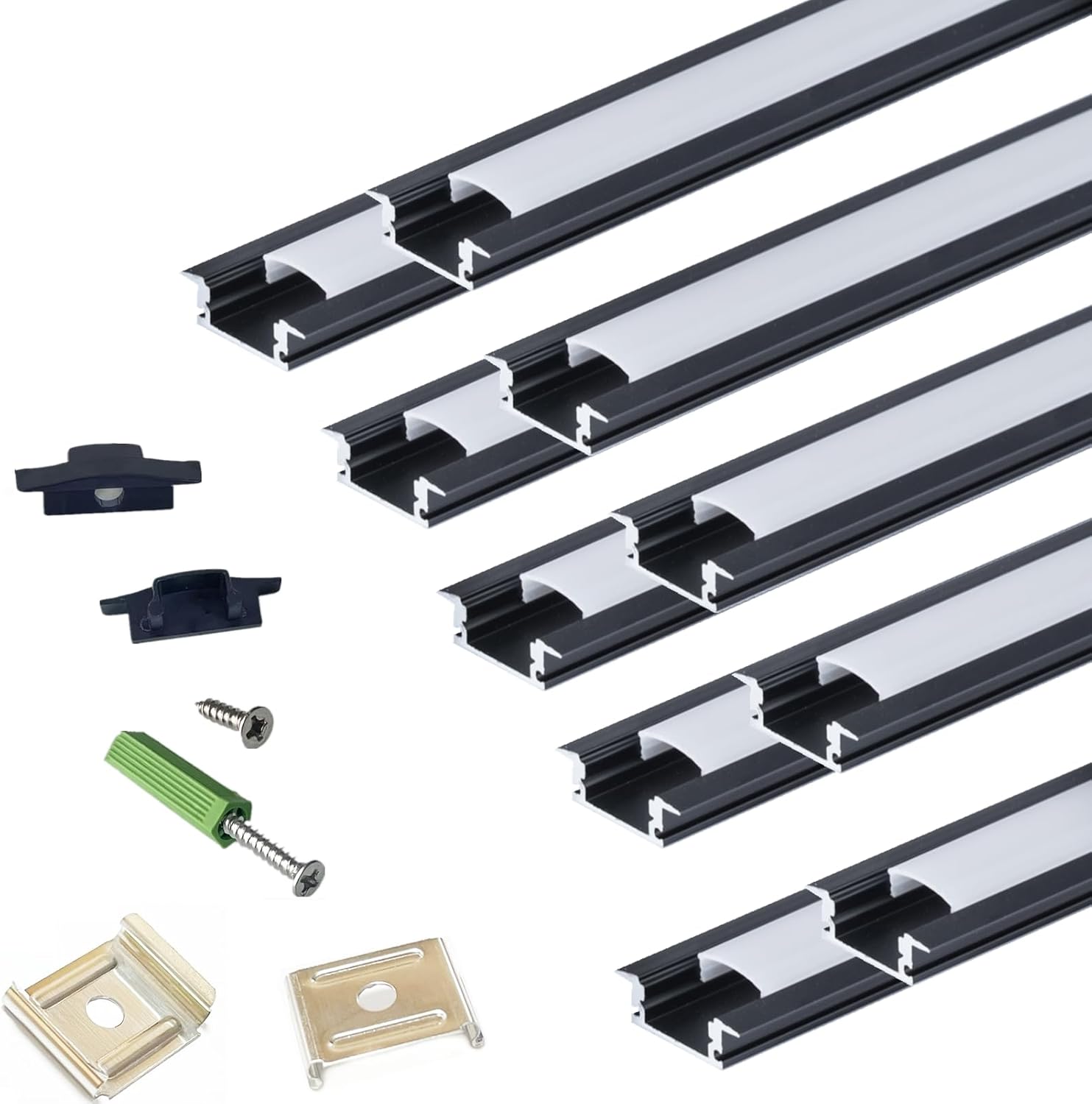 Recessed LED Strip Black Channel Diffuser for Low Profile Lighting