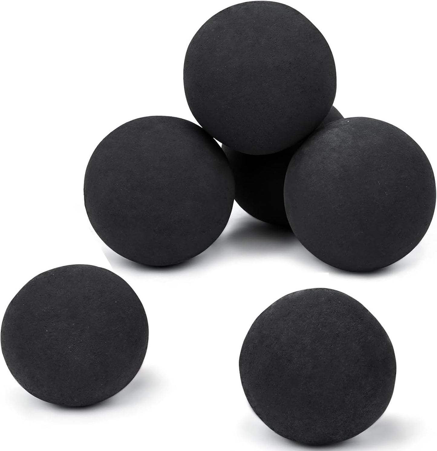 GRISUN Ceramic Fire Balls Set of 6 for Fireplaces & Fire Pits