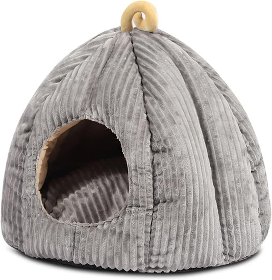 Washable Plush Cat Cave Bed - Cozy Retreat for Pets