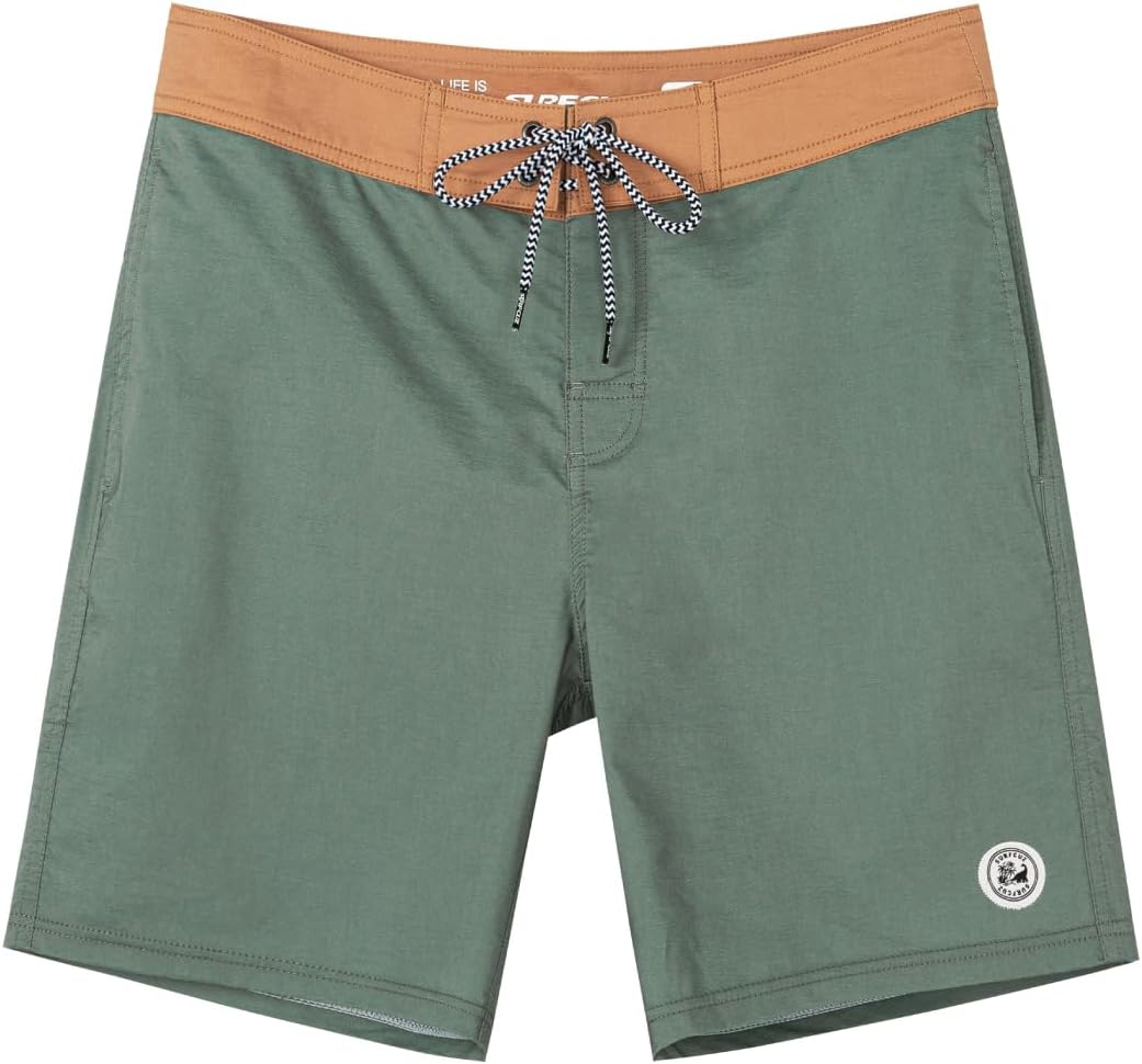 SURF CUZ Men's Vintage Cruzer Stretch Boardshorts for Active Fun