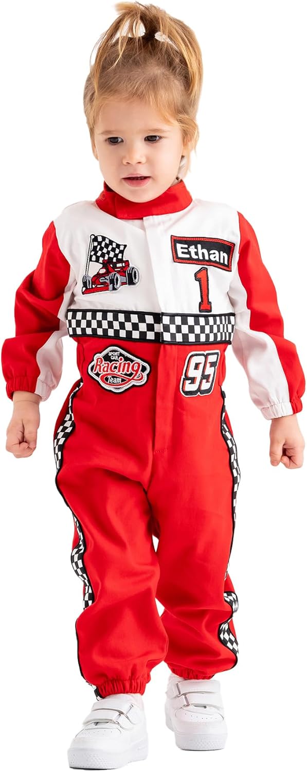 Personalized Handmade Race Car Driver Costume for Toddlers