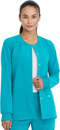 Dickies Scrub Jacket for Women Hunter Green Snap Front Fit
