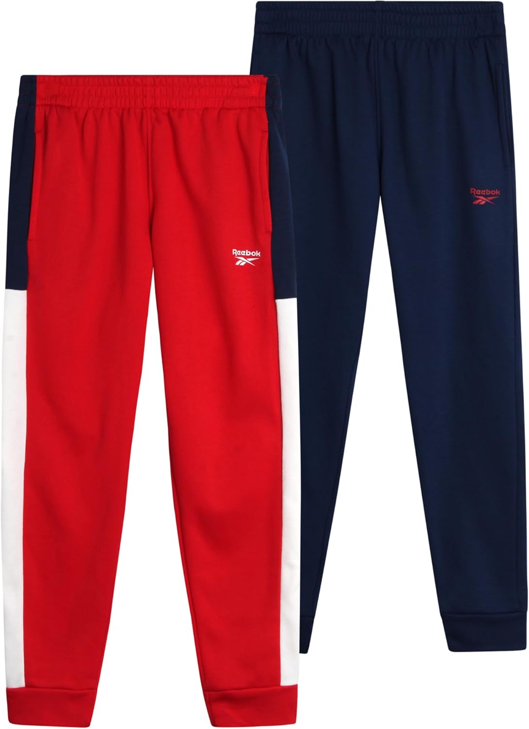 Reebok Boys' Active Joggers - 2 Pack Fleece Athletic Sweatpants