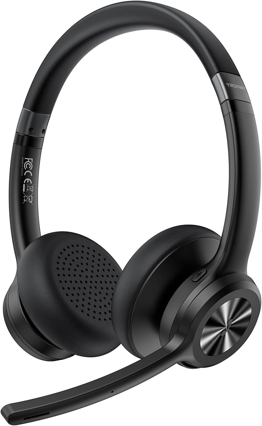 TECKNET Wireless Headset with AI Noise Cancelling Microphone