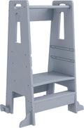 Toddler Tower with Safety Rail and Handlebar - Adjustable 3-6 yrs