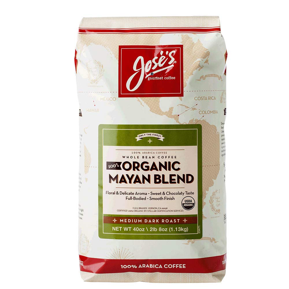 Jose's Whole Bean Coffee - 100% Certified USDA Organic Mayan Blend