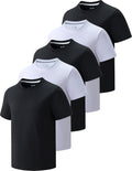 5 Pack Boys Athletic T Shirts - Youth Dry Fit Performance Tees This