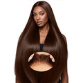Brown Glueless Human Hair Lace Front Wig 22in - Pre Plucked Pre Cut