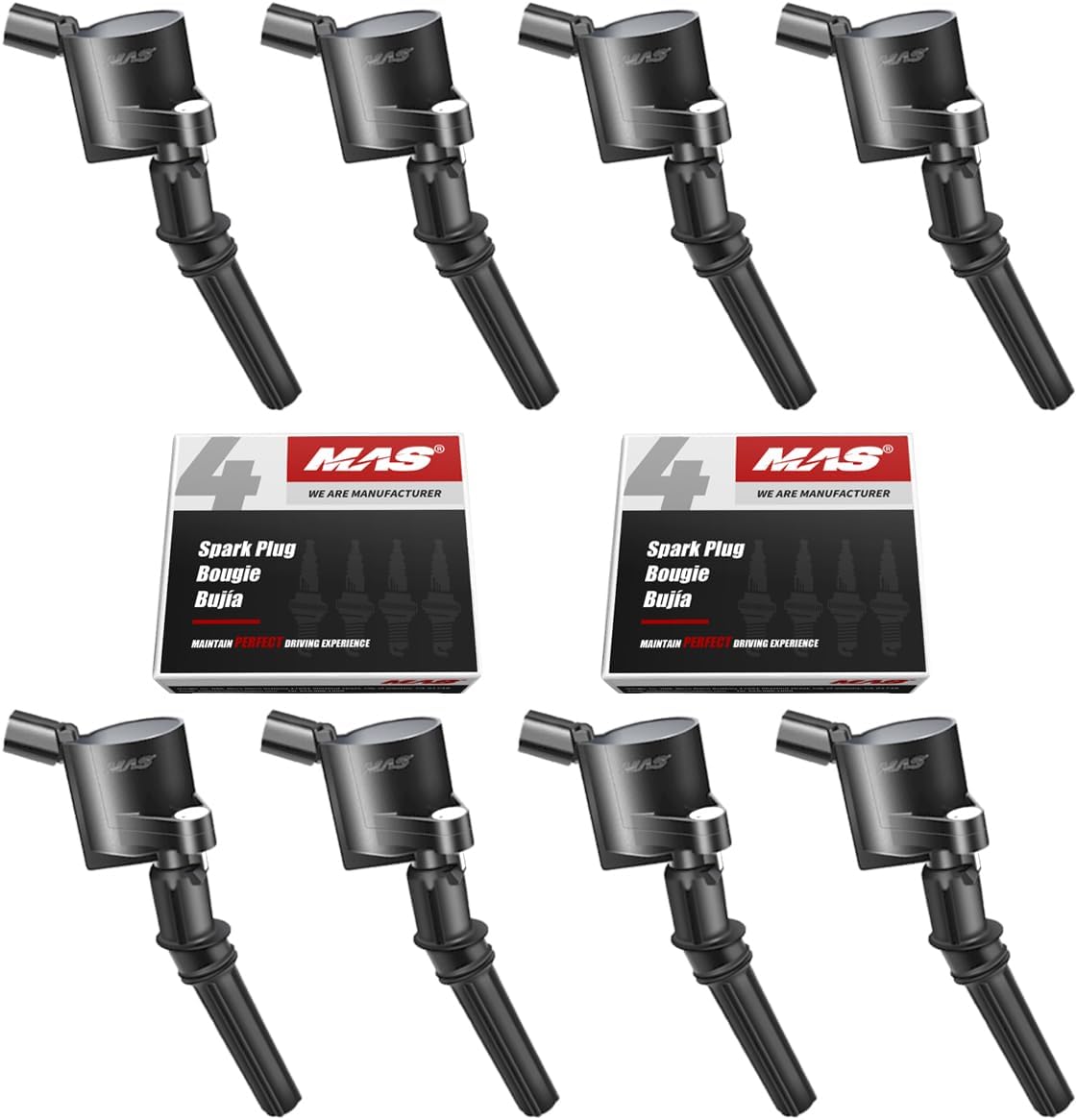 MAS Ignition Coil DG508 & Spark Plug SP479 for Ford V8 Engines