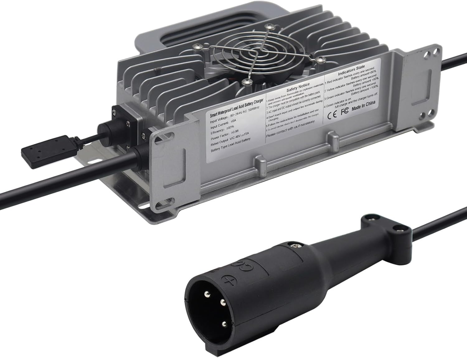 Abakoo 48V 15A Golf Cart Charger - Waterproof & Reliable
