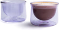 FLUR Latte Glass Set of 2 - Double-Walled 7oz Latte Glasses