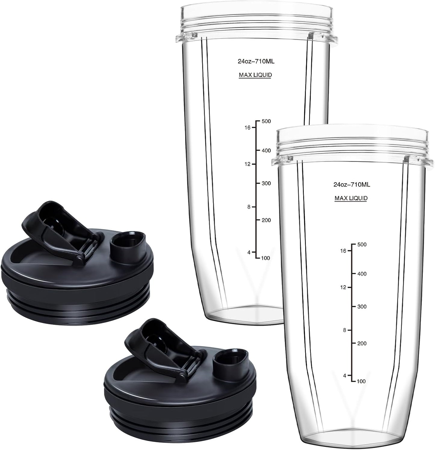 2-Pack 24oz Blender Cups with Sip & Seal Lid for Nutri Ninja - Leakproof Design!